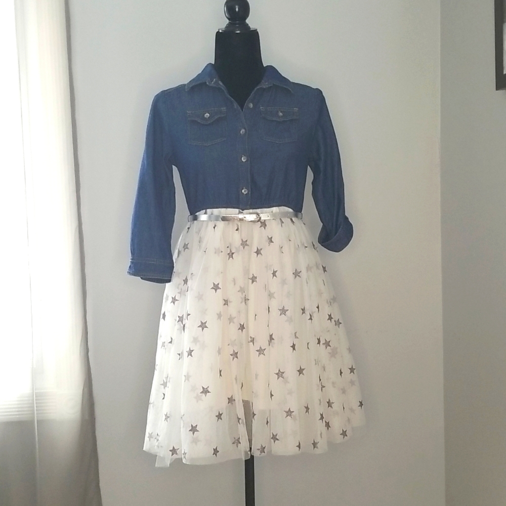 Lilt girls blue Jean top dress size 16 (XL)